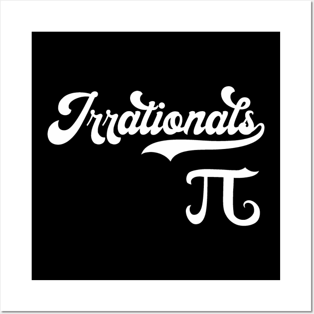 Team Irrationals Retro Baseball with Pi Wall Art by Lyrical Parser